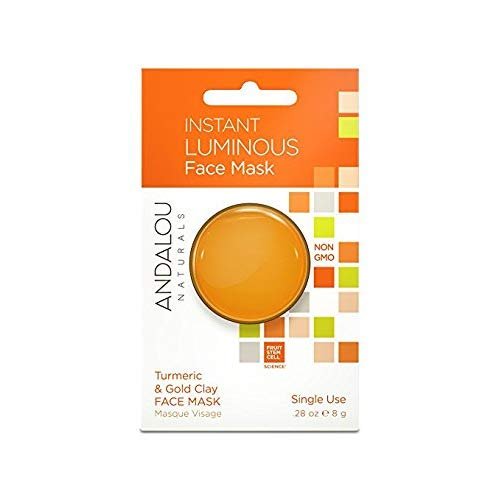 Andalou Naturals Instant Luminous Turmeric And Gold Clay Mask Pod, Single Face Mask, 0.28 Ounce (Pack Of 6) #TOP1