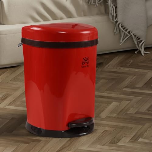 Caneca de basura redonda de 2.6 galones con tapa y pedal miniatura 6