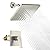 Lavatrum Brush Nickel Premium Shower Head With Valve Set Single Spray Wall Mount 8 Inch Rainfall Square Shower Faucet with Rough-in Valve and Trim Kit for Bathroom