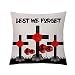 Lest We Forget - Federa per cuscino con papaveri, regalo per il giorno della memoria di papaveri, in lino, per commemorare la prima guerra mondiale, soldato commemorativo soldato militare