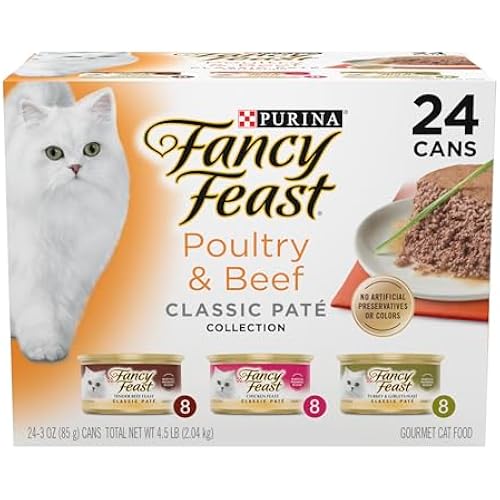 Purina Fancy Feast Classic Pate Poultry & Beef Wet Cat Food, 3 oz, 24-Pack