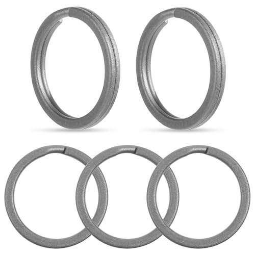 Xthrotsenk 5 Pack Key Ring Titanium Split Rings Keychain Rings Key Chain Ring for Women Men Home Car Keys Portable