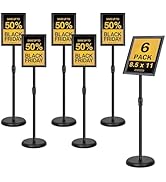 Golemas Adjustable Sign Stand for Display, Pedestal Floor Signage Stand Holder with Heavy Duty Ba...