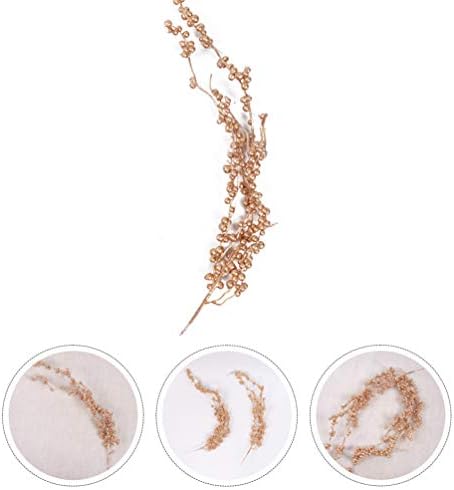Amosfun 3pcs Artificial Gold Berry Picks Stems Christmas Holly Berry Branches Christmas DIY Crafts Floral Arrangements