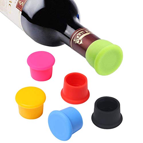 Vicloon Packung mit 6 Silikon Kronkorken, Weinflasche Caps/Bier Sealer Abdeckung, Reusable