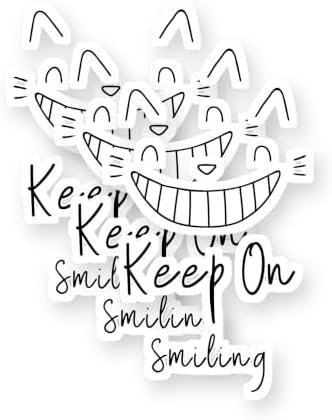Keep On Smiling Black Font Vinyl Stickers 3 Pack 3 Inch image 5