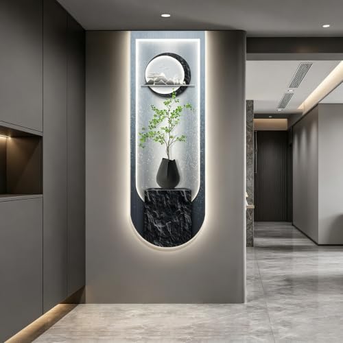 3D LED Wall Art Sculpture, Crystal porcelain Mural with remote control