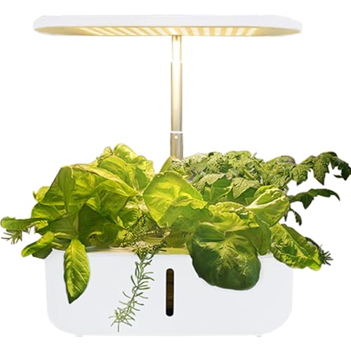 RoseFlower Système De Culture Hydroponique d'intérieur, 10 Dosettes Intérieur Intelligent Hydroponique, Serre Interieur avec Hauteur Réglable Grow Light, Kits et Systèmes pour Cultures Hydroponiques