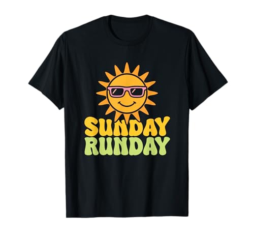 Sunday Runday Cute Sun Fun Running Motivation Maglietta