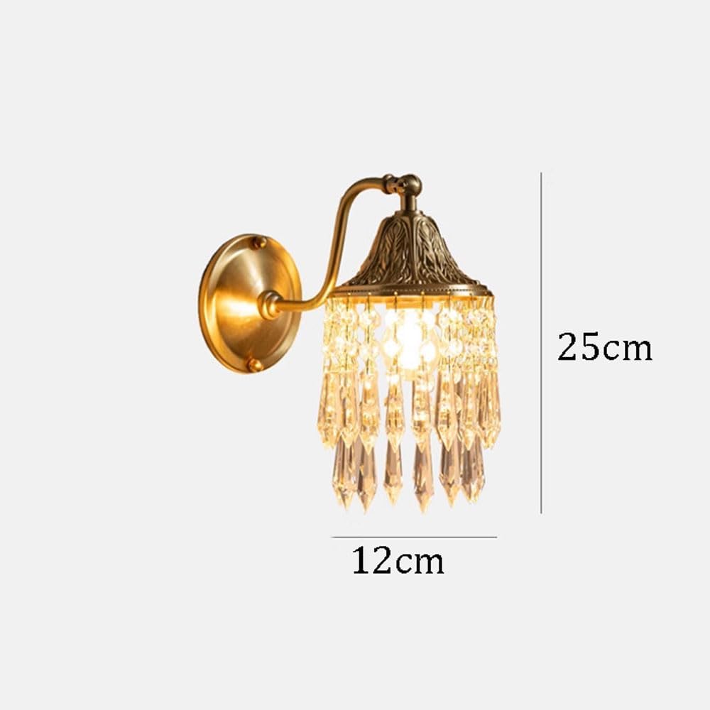 Retro French Glass Wall Lamp Crystal Tassel Pendant Wall Sconces Luxury Children Bedroom Wall Mount Light Elegant Hotel Decor Wall Lighting Fixture for Living Room Dining Room E27 New Light