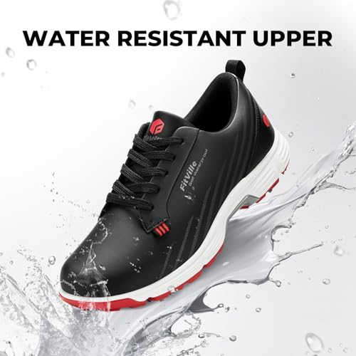 Image of FitVille Waterproof Golf Shoes Mens with Replaceable Spikes | Professional No-Slip Spiked, Arch Support, High-Rebound Cushioning
