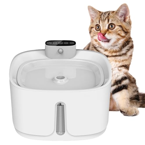 【ワイヤレス誘導給水口】可?水位 猫 水飲み器ステンレス製 3.2L大容量 自動給水器 23dB静音 蛇口式設計 4重濾過 静音 循環式 給水器 ペット用 2種類の給水モード 活性炭フィルター付き (ワイヤレスセンシングF03)
