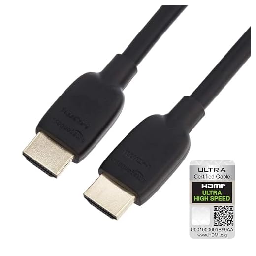 Amazon Basics Cavo HDMI, certificato ad altissima velocità da 48 Gbps, 8K a 60 Hz, 4K a 120 Hz, connettori placcati oro, predisposto per Ethernet, 0.9 m, nero