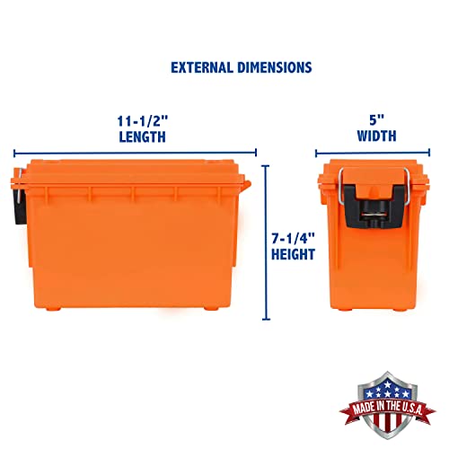 Sheffield 12680 Orange Marine Storage Box, Ammunition Storage Boxes, Water Resistant Box, 3 Locking Options