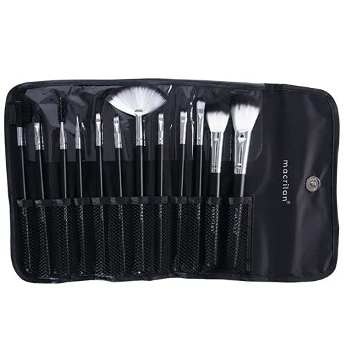 Macrilan Kit Kp1-5J Com 12 Pincéis Para Maquiagem - Preto