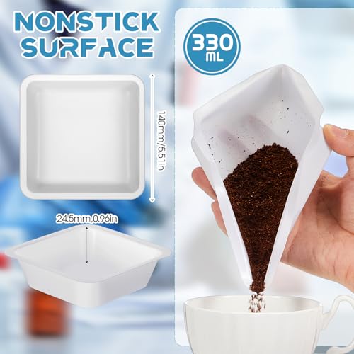 Image of Sherr 5 Pack 330ml Weigh Boats Bulk Anti Static White Pans Plastic Square Easy Pour Boats Weighing Trays for Capsule Filling, Lab Dish, Powder, Liquid, Food, Sample Container