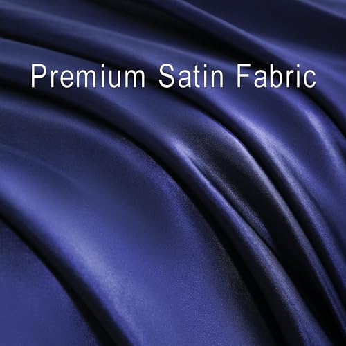 NTBAY King Satin Sheet Set, 4 Piece, Navy Blue - image 7
