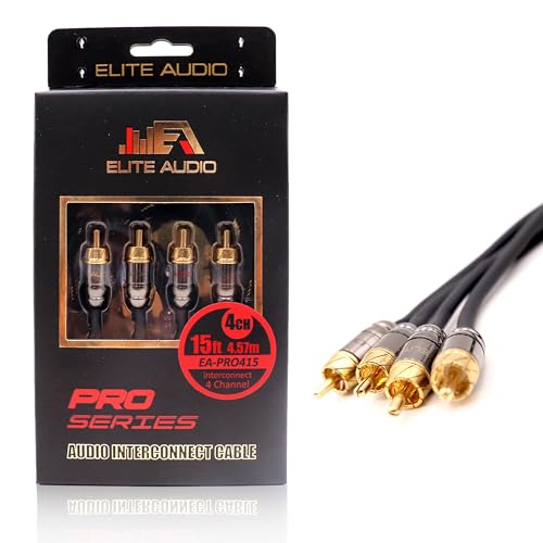 Câble RCA en cuivre sans oxygène 4 canaux Elite Audio EA-PRO415 triple blindage ampli