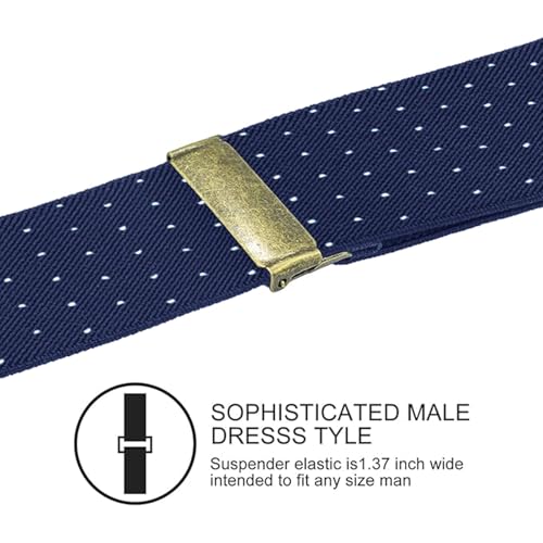 Image of Suspenders for Men, Adjustable Suspenders Gold Clip with Elastic Straps Y-Back Construction Heavy Duty for Work