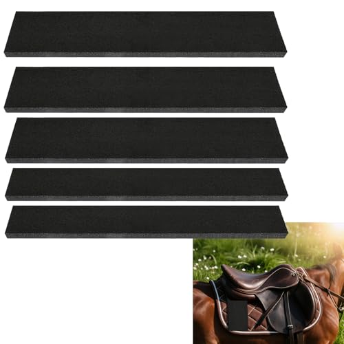 Dkaikai 5 Pcs Horse Saddle Pad Shims, 2 Sizes Shock Absorbing Memory Foam Insert for Equine Pressure Relief & Comfort
