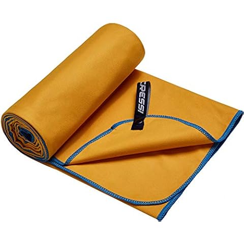 Toalla Cressi Microfibra Deportiva Secado Rápido, Amarillo/Azul Cover