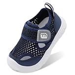 JOINFREE Toddler Aqua Shoes Baby Beach Sandals Non Slip Rubber Sole Quick Dry Mesh Swimming Socks Boys Girls Pool Garden Holiday Nursery First Walking Shoes Wide Fit Navy Blue 3 UK Child