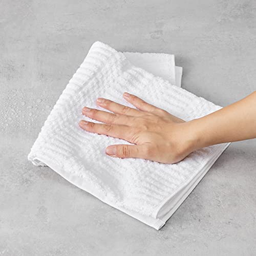 Amazon Basics 100% Cotton Kitchen Dish Towels, 26 X 16-Inch, Absorbent Durable Ringspun Cloth - 4-Pack, White #TOP4