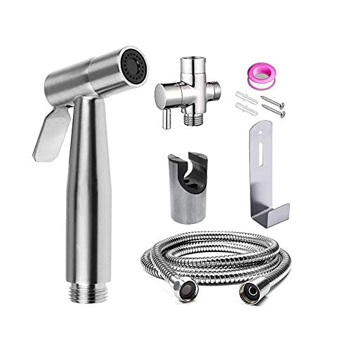 Dual Function Sprayer(Stream/Jet) Hand Held Bidet Toilet Sprayer Cloth Diaper Sprayer Kit - Personal Hygiene Cleaning with No Leaking Toilet Attachment - Chrome Cover