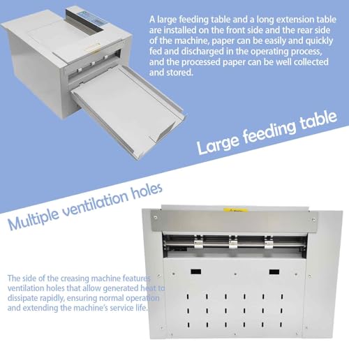 BEILOCKERY 13\" Electric Creasing and Perforating Machine, 2-in-1 Professional Paper Scorer & Perforator, 2600 Sheets/H, Adjustable Depth/Speed/Pressure, for Cards & Manuals 110V