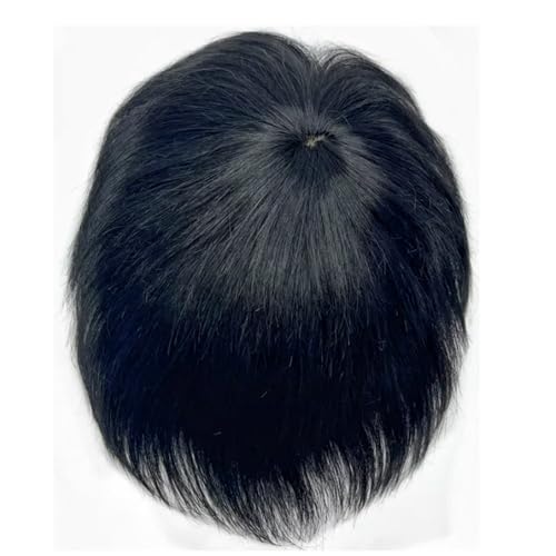 QRSTUVXZY Toupee Uomo Capelli Toupet for Uomo in Capelli Umani, Clip in posticci for calvizie Maschile(14x19cm)