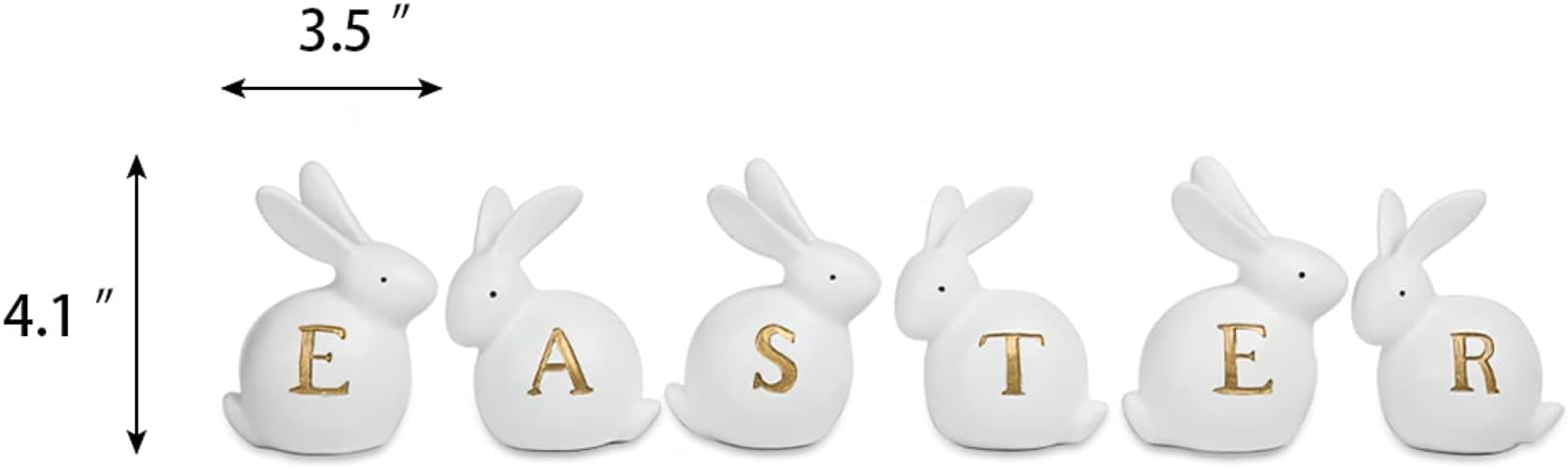 Newman House Studio Table Easter Bunny Figurine Decorations - Home Office Table Decoration Easter Bunny Set of 6, 3.5L x 3W x 4.1H inch