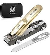 Nail Clipper Set, No Splash Fingernail Toenail Clippers with Sharp Curved Blade and Nail File, Cr...