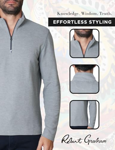 Robert Graham Men's Germano Long-Sleeve 1/4-zip Pullover Sweater4