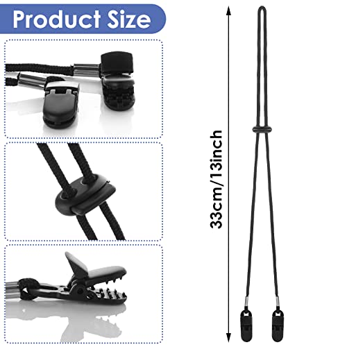 Yolev 2 Pieces Adjustable Hat Strap Clips Black Windproof Clips Cap Retainers With Clips For Outdoor Golfing, Fishing, Boating, Sailing #TOP2