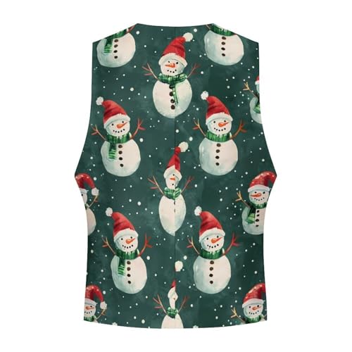 Cute Snowman Novelty Men's Suit Vest Funny Formal Dress Vests Business Waistcoat4