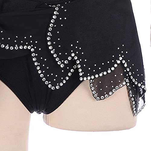Vestidos De Patinação Artística, Macacão De Ginástica De Manga Longa Com Strass Brilhante Gola Alta