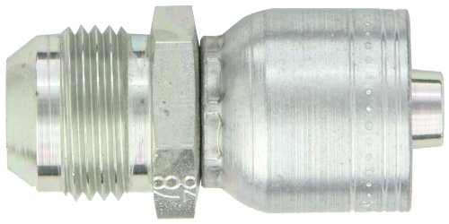Image of Aeroquip 1AA12MJ8 Carbon Steel Global TTC (Thru the Cover) Crimp Hose Fitting Male SAE, Straight, 1 /2 inch Hose ID, 1-1 /16 inch - 12 Thread