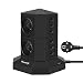 Produktbild Mehrfachsteckdose Steckdosenleiste 4 Fach Steckdose mit 6 USB Mehrfachstecker Steckerleiste,Powerjc 6-ft Verlängerungskabel Verlängerungssteckdose Überspannungsschutz