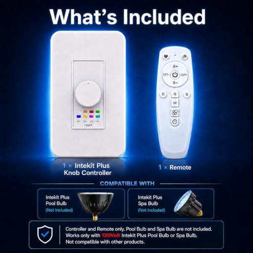 Intekit Plus Smart Controller (Bulb NOT Sold with This) - Dedicated Remote for Intekit Bulbs Only. Incompatible with Other Pool Lights. WiFi/APP/Alexa, Color Ambiance by Intekit - Used condition - Image 4