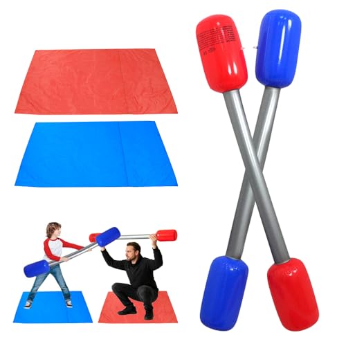 Image of 2PCS Gladiators Pugil Sticks, Inflatable Gladiator Game Set, Pugil Sticks Gladiators, Beach Batons Kit for Party, Beach, Outdoor Games, Parent-Child Interactive Playing Games for Kids Adults