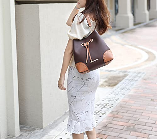 Image of MKF Collection Women's Bucket Bag With Wristlet Wallet, Vegan Leather Hobo Bag Handbag Set Crossbody Bag by Mia K
