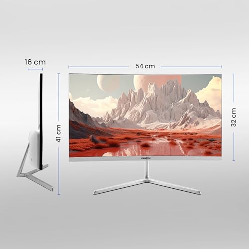 Image of FRONTECH Ultima Series 24 Inch Curved LED Monitor| Refresh Rate 100Hz|3500R Curve| Full HD 1080p| Built in Speaker | Bezel Less Design | HDMI & VGA Ports (MON-0088, White)