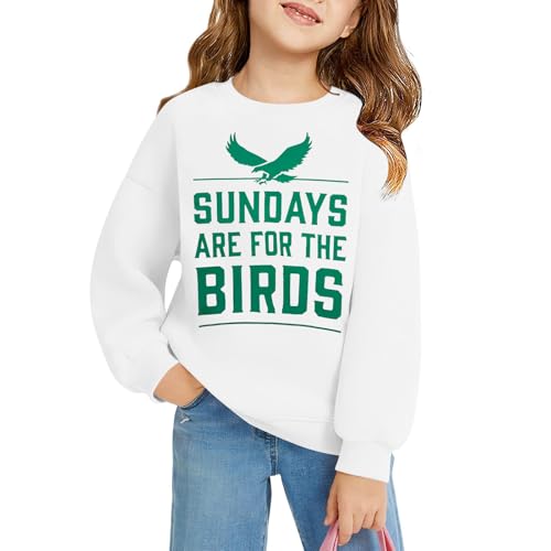 Image of Boys Girls Football Sweatshirt Vintage Bird Graphic Pullover Tops 5-14Y