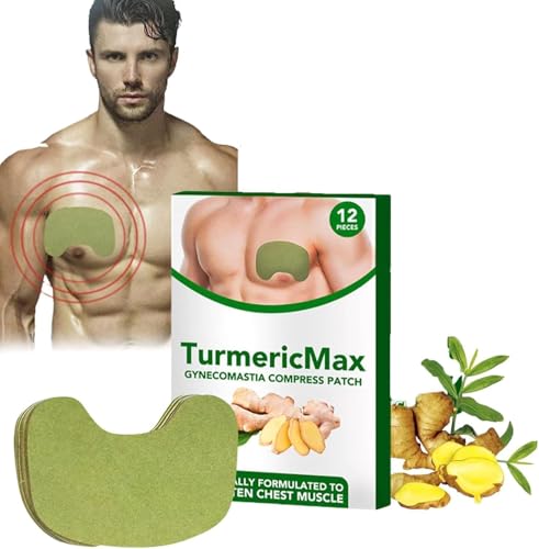 Parche compresivo para ginecomastia Turmericmax, parche derretible para celulitis y ginecomastia, parche reafirmante de jengibre para ginecomastia, parche anticelulítico para ginecomastia (1 Caja)