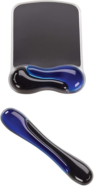 Kensington K62397AM Duo Gel - Ergonomic Keyboard Wrist Rest with Gel Wrist Support Pad - 90 x 36 x 480 mm with Mouse Mat, Bundle