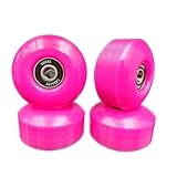 CREAJOY Skateboard Wheels, 52mm 95a, Set of 4 with Bearings (Pink)