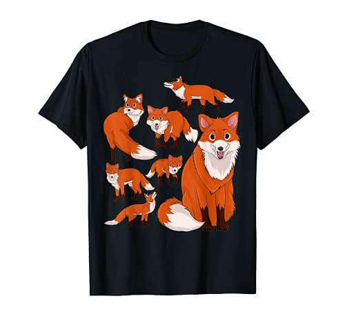 Lindo Animal Familia Vida Silvestre Regalo Zorros Bosque Wild Fox Camiseta
