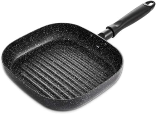 Padella per Bistecche, Padella per Griglia Portatile, Padella con Rivestimento Antiaderente, Padella per Griglia 22x24 Cm, Padella per Griglia Multifunzione