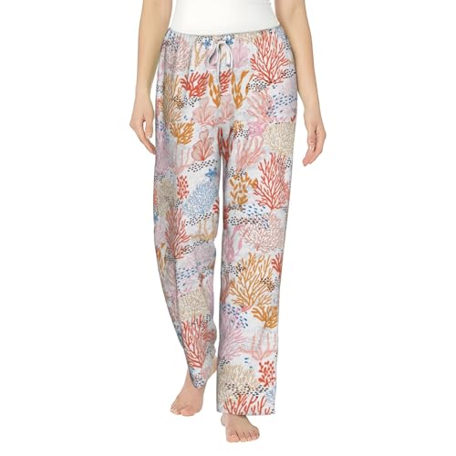 Pantalon de pyjama en flanelle femme vêtement de nuit imprimé confortable à poches