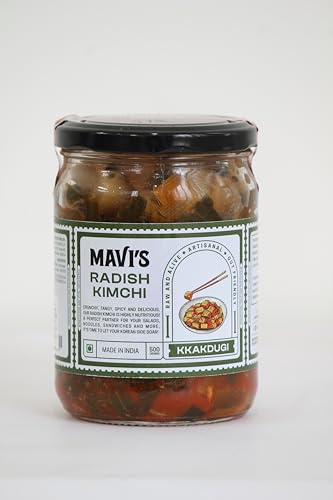 Image of MAVI's Radish Kimchi | Korean Kimchi | Artisanal Probiotic Pickle | Natural, Organic & Vegan | No Preservatives, No Artificial Flavour or Colour | 500g Each (Pack of 2)